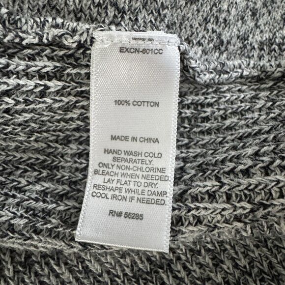 Express 3/4 Sleeve Boxy Curved Hem Knit Sweater Top Womens Size Medium Gray - Picture 7 of 8